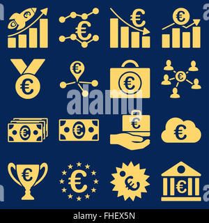 Euro affaires bancaires et outils service icons Banque D'Images