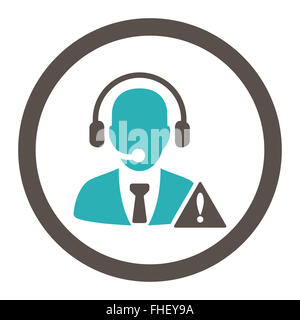 Service d'urgence et plat gris couleurs cyan icône glyphe arrondie Banque D'Images