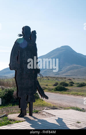 Au Pirate, Los Escullos, parc national de Cabo de Gata avec les volcans d'El Fraile et El Fraile Chico, Nijar, Almeria, Espagne, Banque D'Images