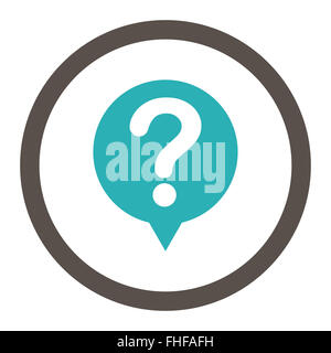 Télévision d'État et gris couleurs cyan icône vecteur arrondie Banque D'Images