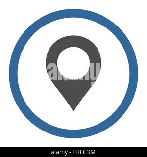 Marqueur de carte télévision cobalt et de couleurs grises arrondi icône raster Banque D'Images