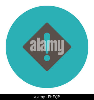 Télévision d'erreur et gris bouton rond couleurs cyan Banque D'Images