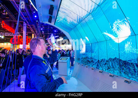 Le stand d'Intel au CES qui a eu lieu à Las Vegas Banque D'Images