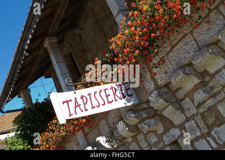 Tapisserie colorée en Brantome France Banque D'Images