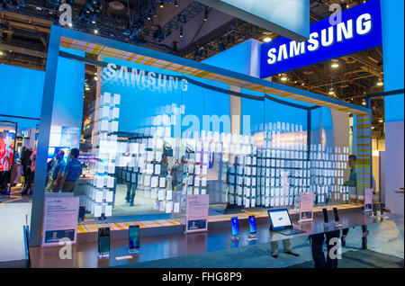 Le stand Samsung au CES qui a eu lieu à Las Vegas Banque D'Images