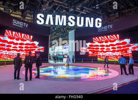 Le stand Samsung au CES qui a eu lieu à Las Vegas Banque D'Images