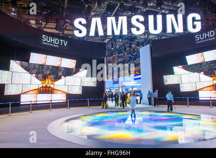 Le stand Samsung au CES qui a eu lieu à Las Vegas Banque D'Images