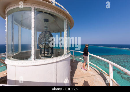 Vue du phare de Sanganeb, Mer Rouge, au Soudan Banque D'Images