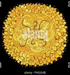 Vector vintage motif dans l'est de style. L'élément ornemental pour la ligne art design. Illustration de Vecteur