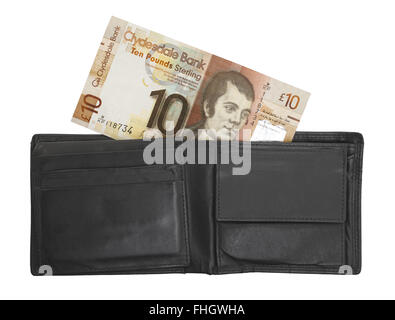 Billets écossais, 10 livres, isolated on white Banque D'Images