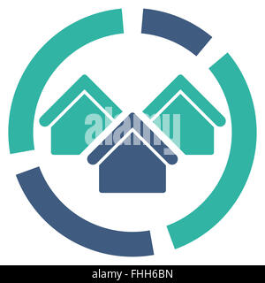Immo icône diagramme d'une entreprise ensemble bicolore Banque D'Images