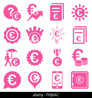 Euro affaires bancaires et outils service icons Banque D'Images