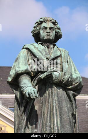 Le Memorial Beethoven sur la Münsterplatz à Bonn, Allemagne Banque D'Images