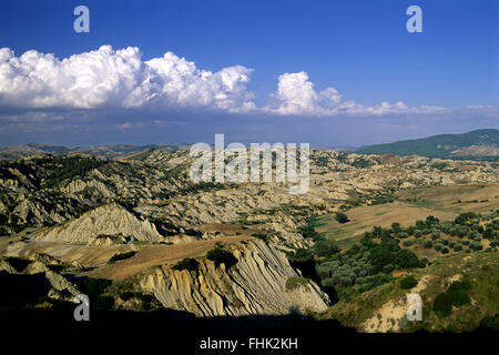 Italie, Basilicate, paysage près d'Aliano Banque D'Images