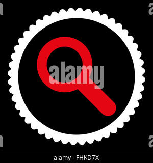 Vous pouvez télévision couleurs rouge et blanc l'icône ronde stamp Banque D'Images