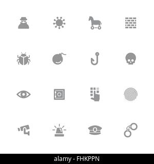 [EPS10] télévision simple gris icon set 7 pour la conception web, l'interface utilisateur (IU), l'infographie et des applications mobiles Illustration de Vecteur