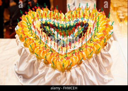 La composition du fruit sous forme de coeur Banque D'Images