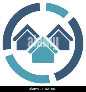 Immo icône diagramme d'une entreprise ensemble bicolore Banque D'Images