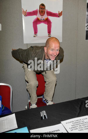 Eddie the Eagle Edwards assiste à Collectormania à stade 19:mk, Milton Keynes, Buckinghamshire, UK - 25 mai 2013 Banque D'Images