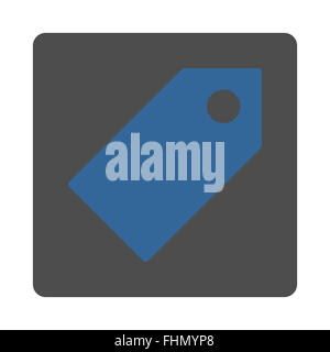 Tag télévision couleurs gris et cobalt bouton arrondi Banque D'Images