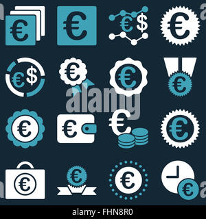 Euro affaires bancaires et outils service icons Banque D'Images