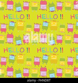 Modèle transparent avec des monstres vector illustration Illustration de Vecteur