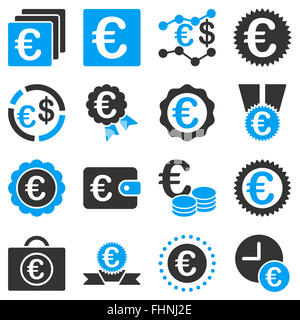 Euro affaires bancaires et outils service icons Banque D'Images