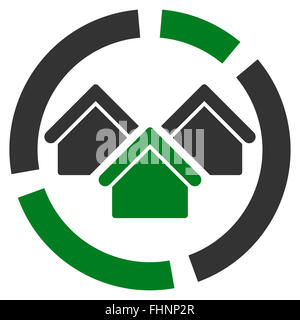 Immo icône diagramme d'une entreprise ensemble bicolore Banque D'Images