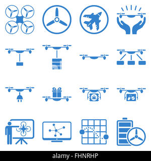 L'envoi de drones icon set Banque D'Images