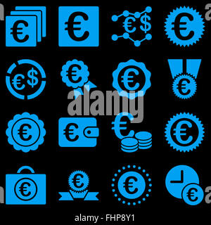 Euro affaires bancaires et outils service icons Banque D'Images