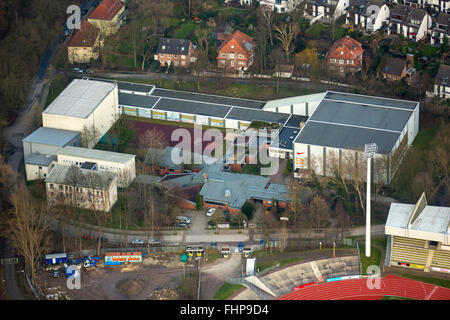 Par antenne, Centre de formation olympique avec les gymnases et l'internat, à côté du terrain de formation Lohrheidestadion, Bochum Wattenscheid, Banque D'Images