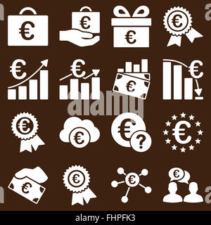 Euro affaires bancaires et outils service icons Banque D'Images