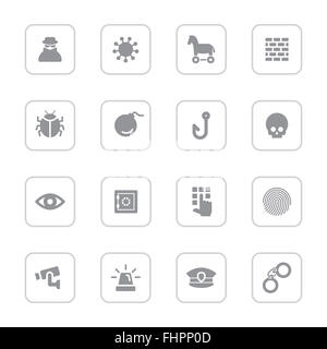 [JPEG] icon set 7 plats gris avec cadre rectangle arrondi pour le web design, l'interface utilisateur l'interface utilisateur, l'infographie et de l'application mobile Banque D'Images