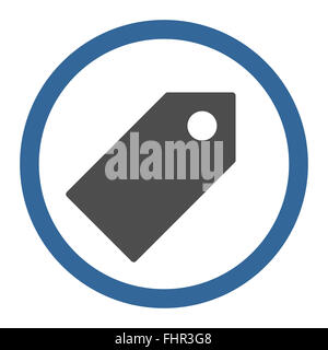 Tag télévision cobalt et de couleurs grises icône vecteur arrondie Banque D'Images