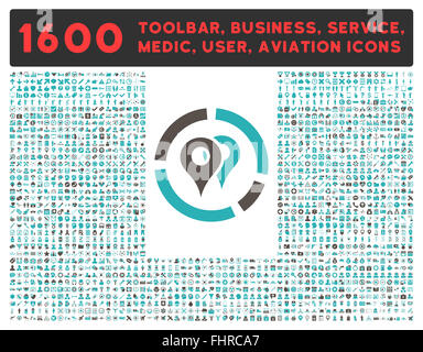 Geo Icône Diagramme avec une grande collection de pictogrammes Banque D'Images