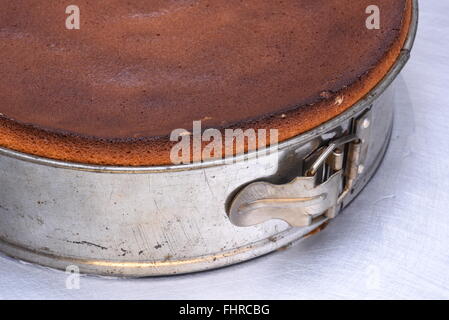 Close up of metal moule à gâteau avec des produits frais Banque D'Images