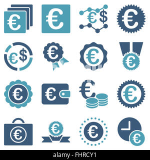 Euro affaires bancaires et outils service icons Banque D'Images