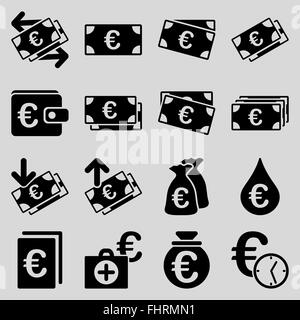 Euro affaires bancaires et outils service icons Banque D'Images