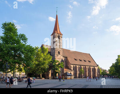 Jakob, Église de St James, Jakobsplatz, Lorenzer Altstadt, Nuremberg, Middle Franconia, Franconia, Bavaria, Germany Banque D'Images