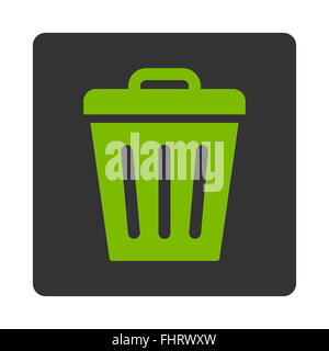 Corbeille éco télévision couleurs vert et gris bouton arrondi Banque D'Images