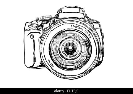 Appareil photo reflex numérique - vue avant Banque D'Images