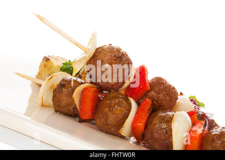 Délicieux boulettes brochette. Banque D'Images