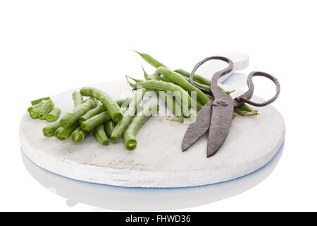 Haricots verts frais. Banque D'Images