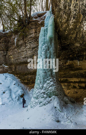 La formation du sèche cheveux utilisé par les glaciéristes De Pictured Rocks National Lakeshore, dans la Péninsule Supérieure du Michigan, USA Banque D'Images