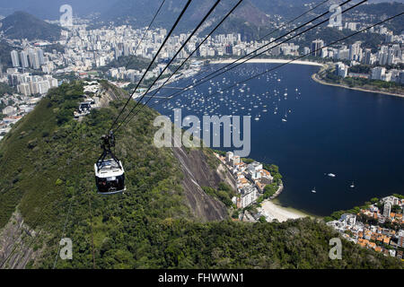 Morro da Urca Monorail de partir vers la Pao de Acucar - Botafogo plage et accessoires d'admission Banque D'Images