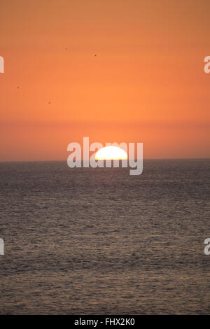 Coucher du soleil à Praia Grande Banque D'Images