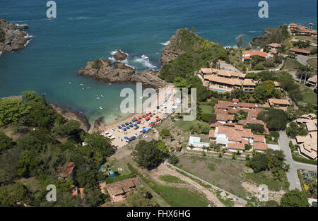 Vista aérea da Praia da Ferradurinha Banque D'Images