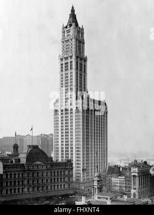 Woolworth Building à New York City, USA, a été le plus haut bâtiment du monde quand il a été construit en 1913 Banque D'Images