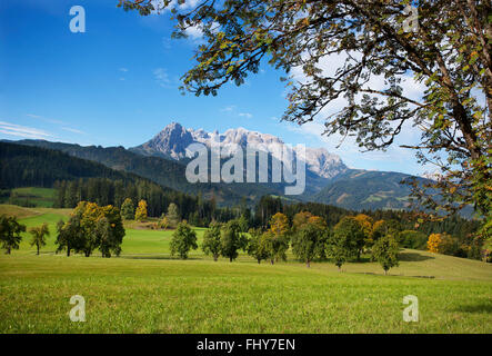 L'Autriche, l'état de Salzbourg, Pongau, Werfenweng, alpage, Hochkoenig dans l'arrière-plan Banque D'Images