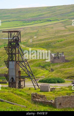 La mine désaffectée de Grove, bâtiments de la mine de râteau Rookhope District, Weardale, North Pennines, County Durham, England, UK. Banque D'Images